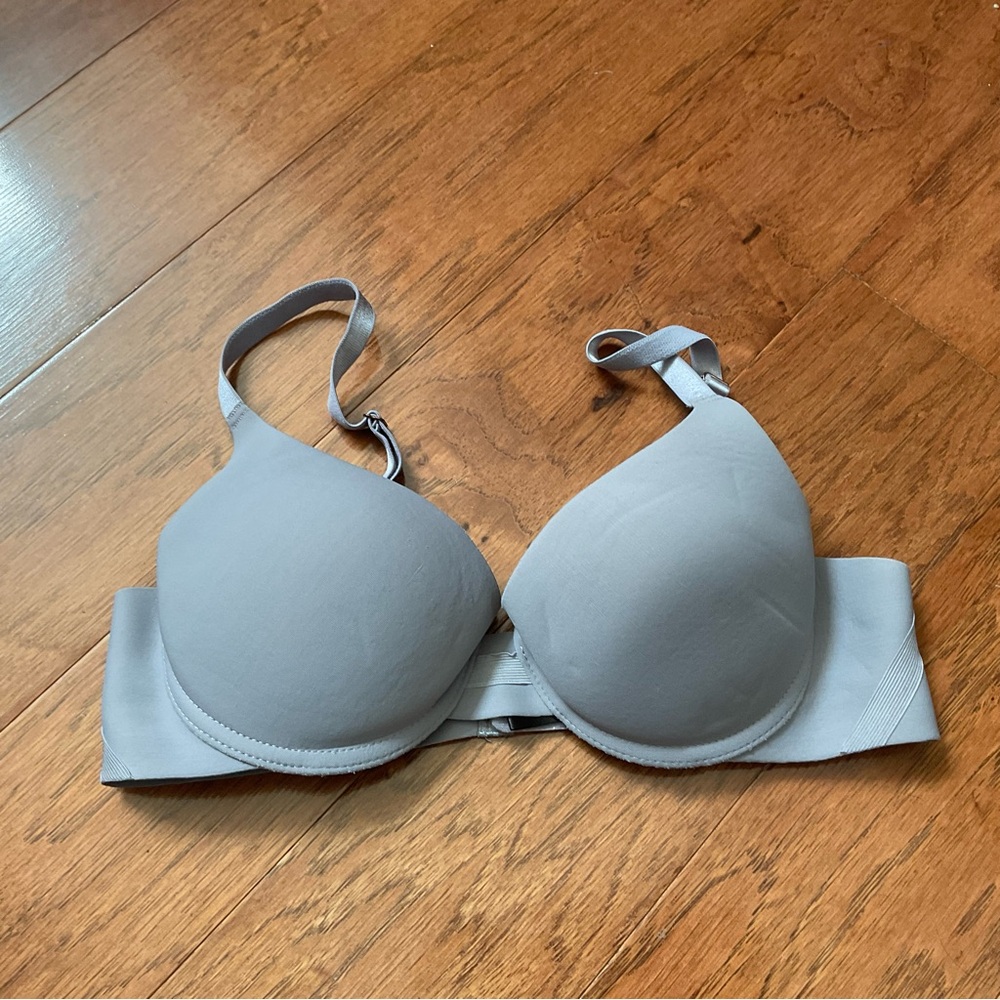 Danskin Intimates Grey Pushup T-Shirt Bra Size 34B